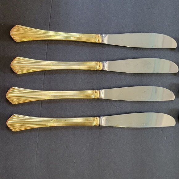 Towle Plume Cutlery Gold Plated Flatware Set~44Pieces~Service for 8 and more! - Picture 7 of 11